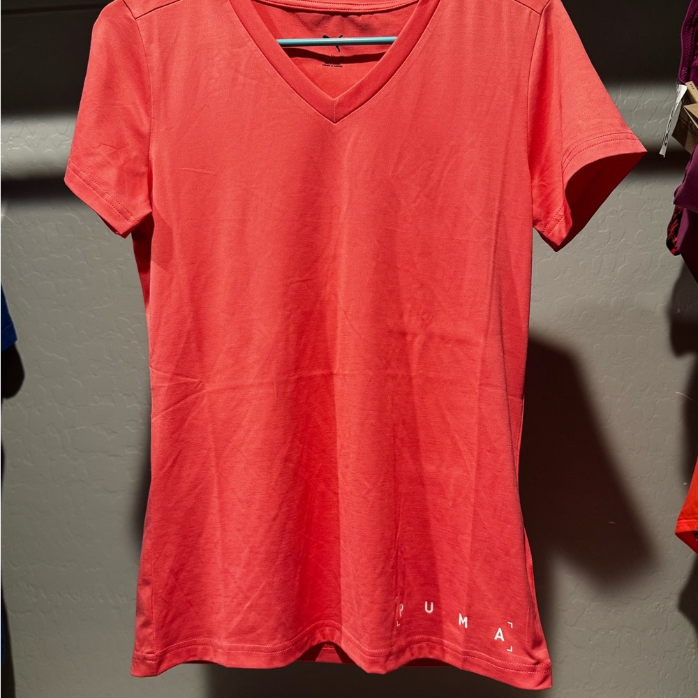 Puma Women's Coral V-Neck Tee